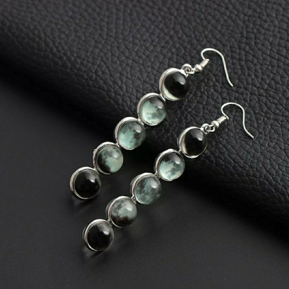Moon Phase Glow in the Dark Earrings - Picture 2 of 5
